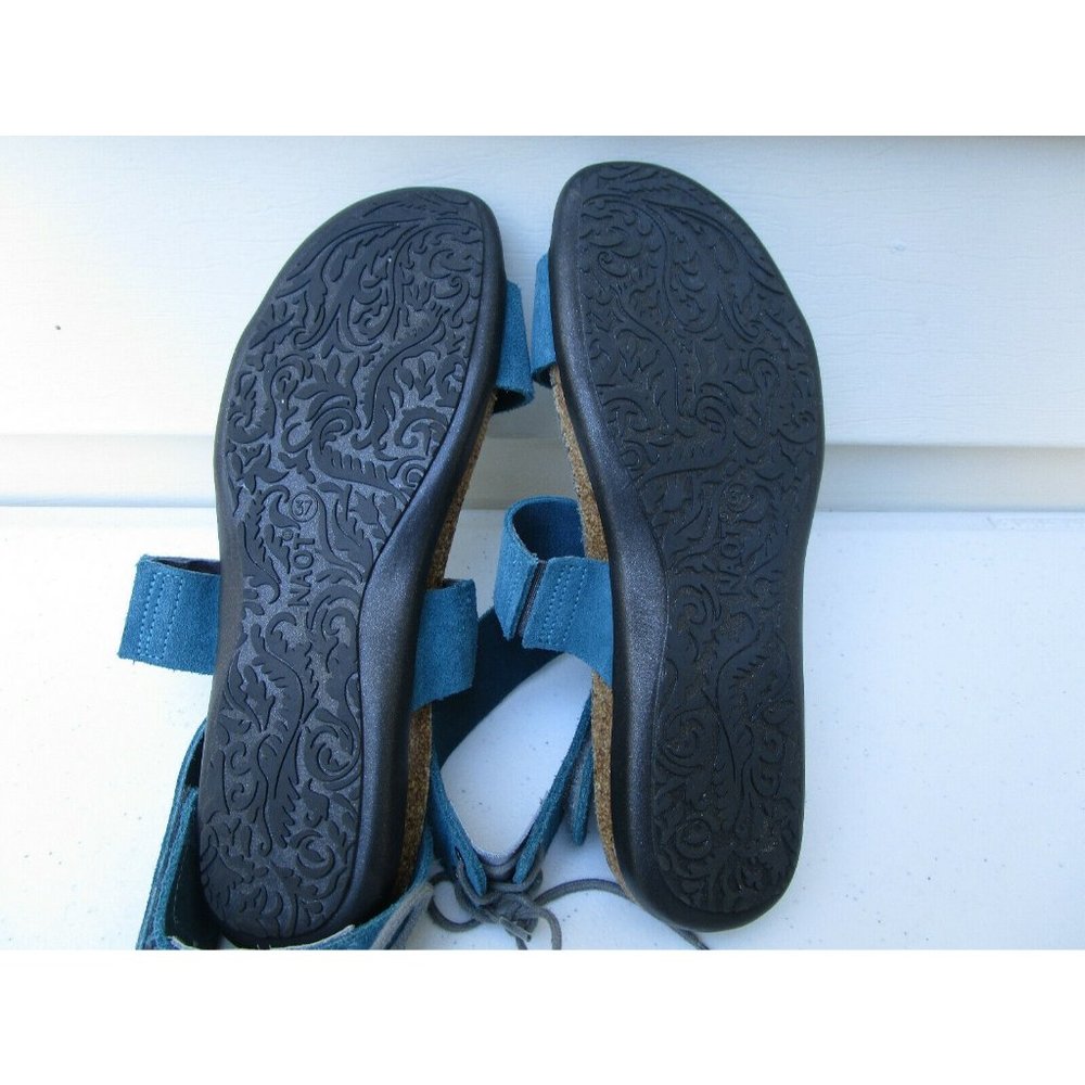 Naot Women's Sandals Blue Leather Ankle Tie Straps Size 6M - Picture 7 of 8